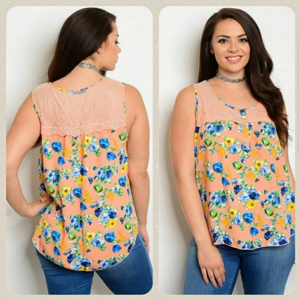 💥3for$20💥 Plus size peach floral top